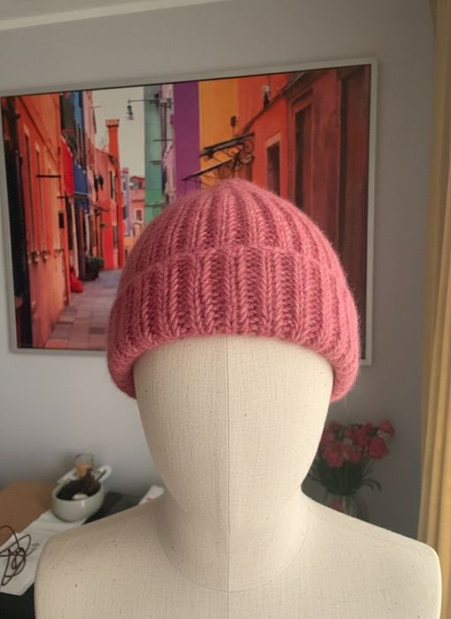Ręcznie robiona czapka z wełny merynos i alpaka (Handmade)