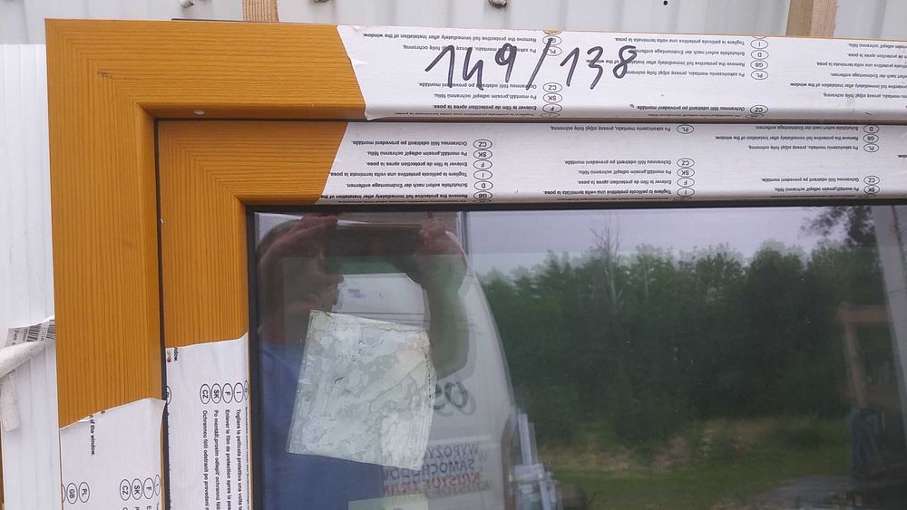 Okno pcv 149/138 sosna ruchomy słupek