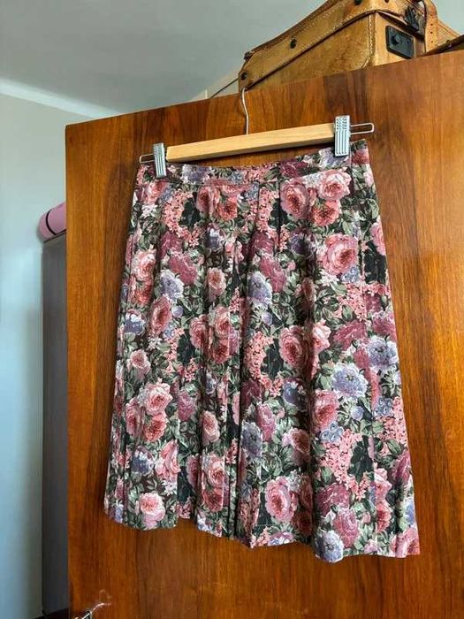 Spódnica w kwiaty midi vintage XS-S 34-36