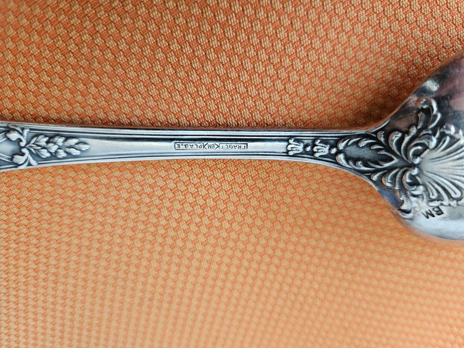 Komplet starych antycznych sztućców Fraget BM Plaque 3x6 styl romanski