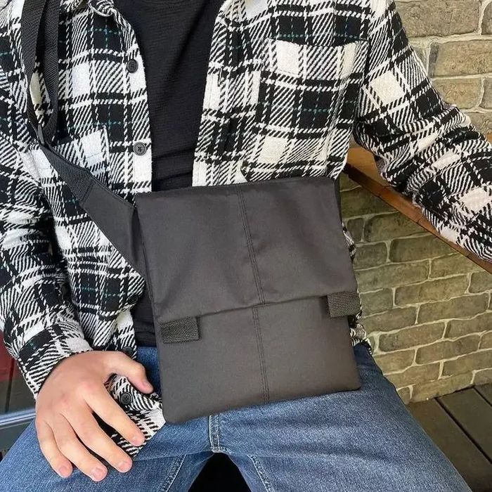 Сумка черная с кобурой, сумка мужская, сумка через плечо, барсетка