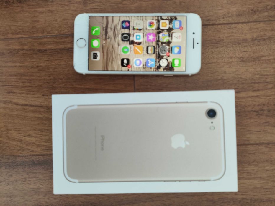 Vendo iPhone 7 totalmente funcional, com ecrã estalado.