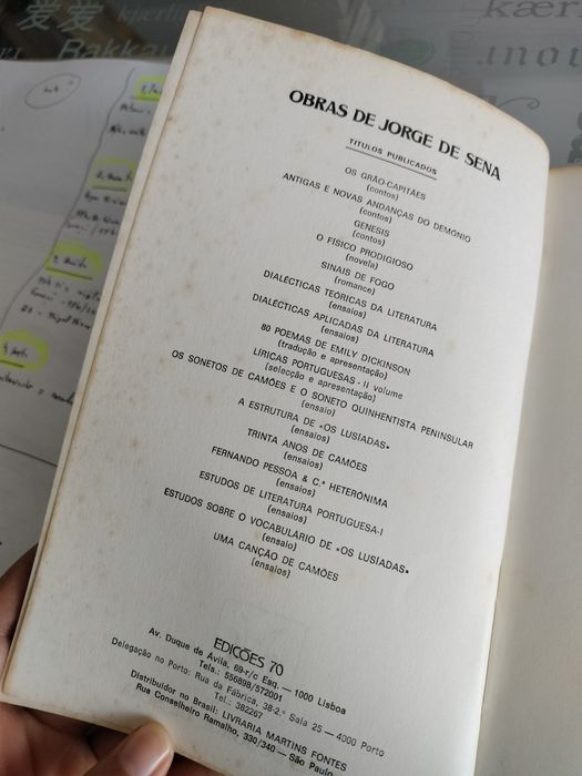 Livro Antigas e Novas Andanças do Demónio - Jorge de Sena