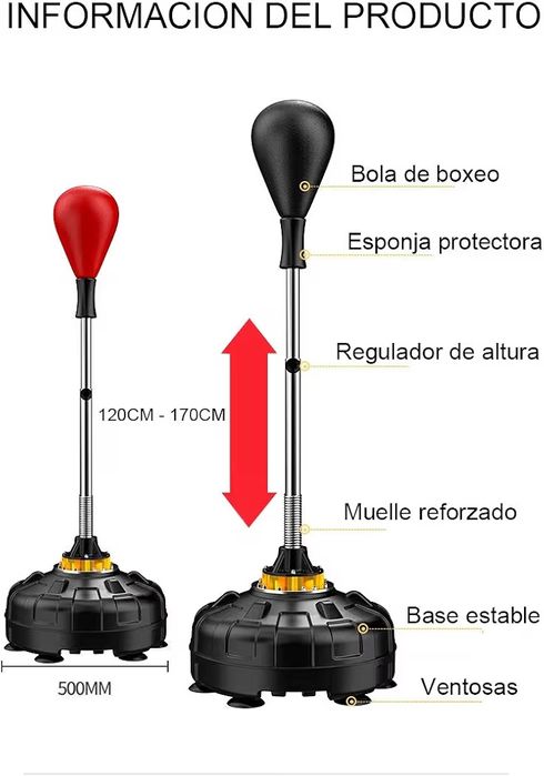Ninabei Saco de boxe de pé Punching Ball com base estável para treinar
