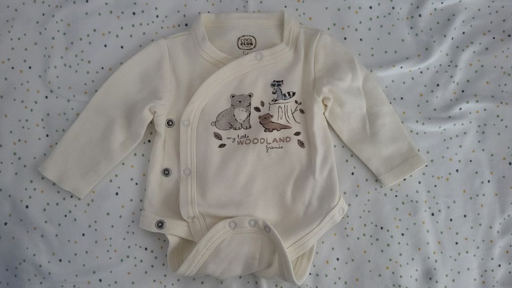 Body z długim rękawem r.50-56, dla niemowląt 0-3 mies. Cool Club SMYK