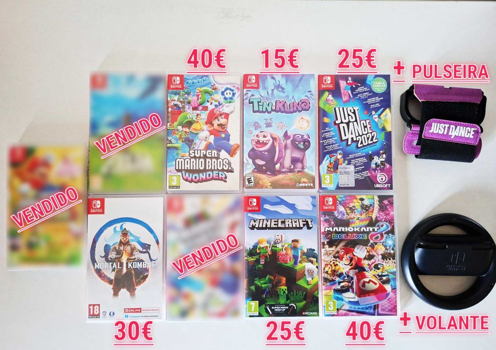 6 Jogos Nintendo Switch | Minecraft Mario , Mortal Kombat Ler descriçã