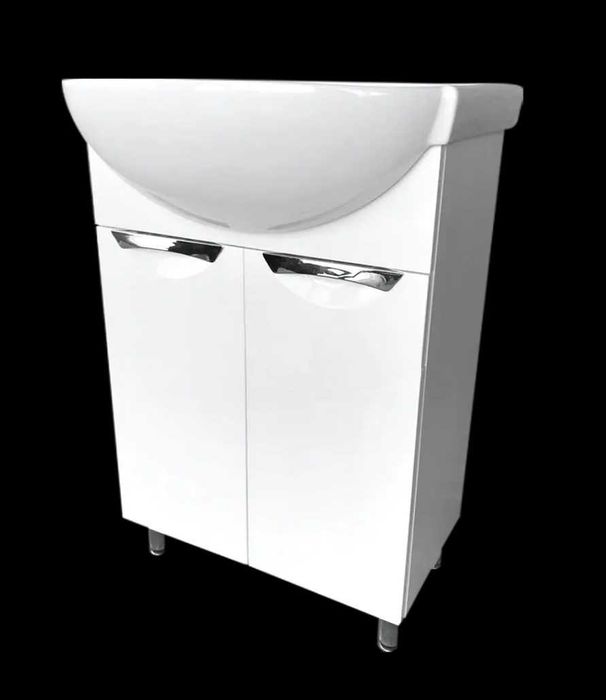 Новый комплект: ГЛУБОКАЯ раковина и тумба в ванну. Ширина 56 см.