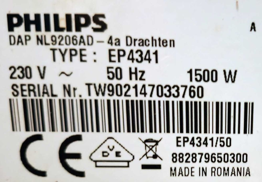 Ekspres automatyczny Philips LatteGo 4300 (EP4341) uszkodzony