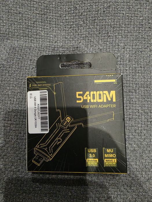 Adapter Wi Fi AX5400 USB 3.0 WiFi 6 Dongle for Windows 10/11