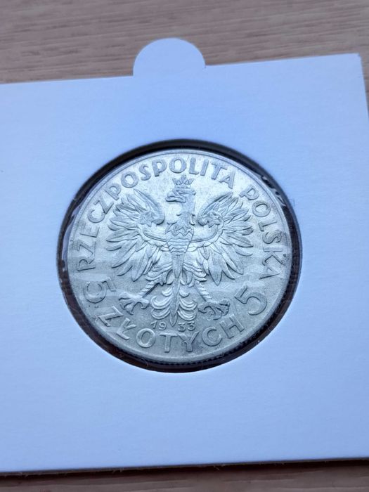 Moneta 5 złotych głowa kobiety 1933 Monety z 2RP nr.22