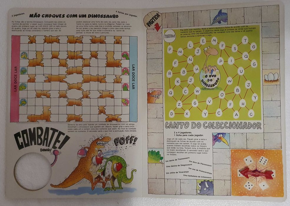 Jogos com Dinossauros, Livro com 7 Jogos - vintage - Impala - 1992