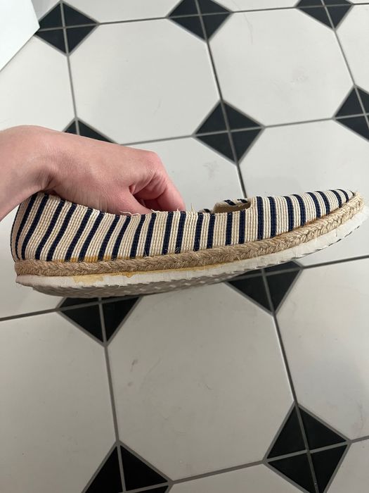 Espadryle baleriny w paski kremowe granatowe New Look rozm. 37