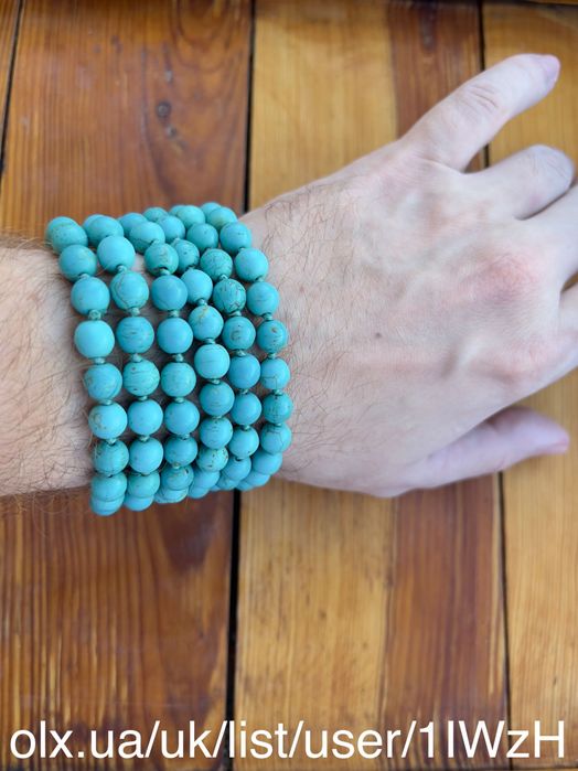 Длинные бусы натуральна бирюза Number 8 Nevada 8mm 85,7g
