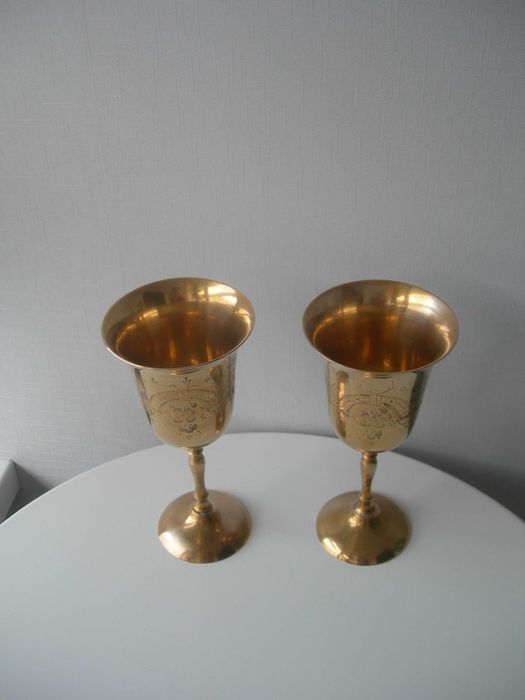 Бокалы, бронза, Англия, большие, 20 см, 2 шт