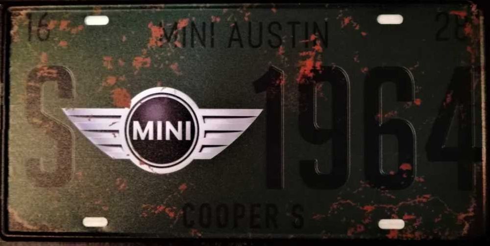 Placas decorativas, de marcas de carros, c/as datas de fabrico