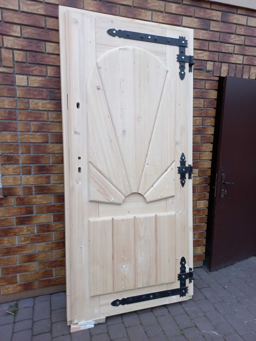 Drzwi  zewnętrzne Góralskie drewniane sosnowe