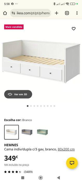 Ikea cama e cómoda HEMNES