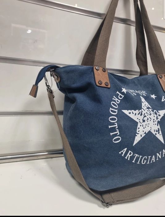 Niebieska torebka damska shopper