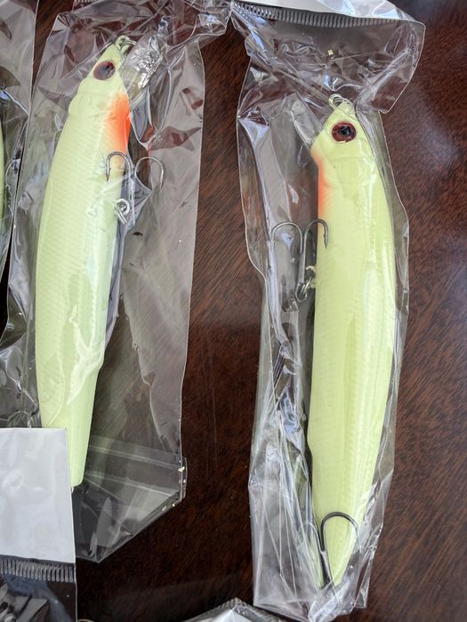 Minnows Amarelo/Verde 3D – Novos e Selados