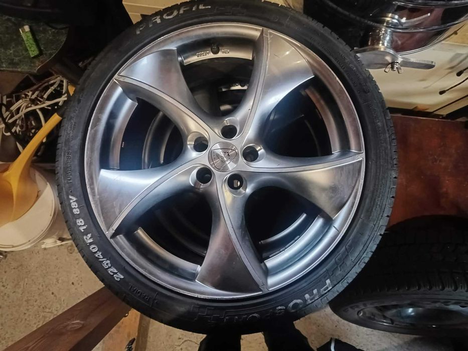 Felgi 18 Aluett 5x100 nowe opony letnie 225/40/18