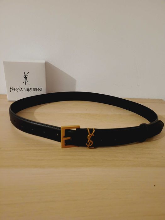 Czarny damski skórzany pasek 110 cm