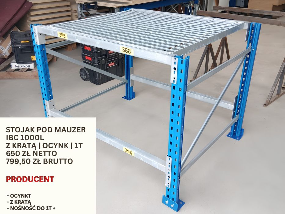 Stojak pod IBC 1000L bez kraty stabilny ocynk producent