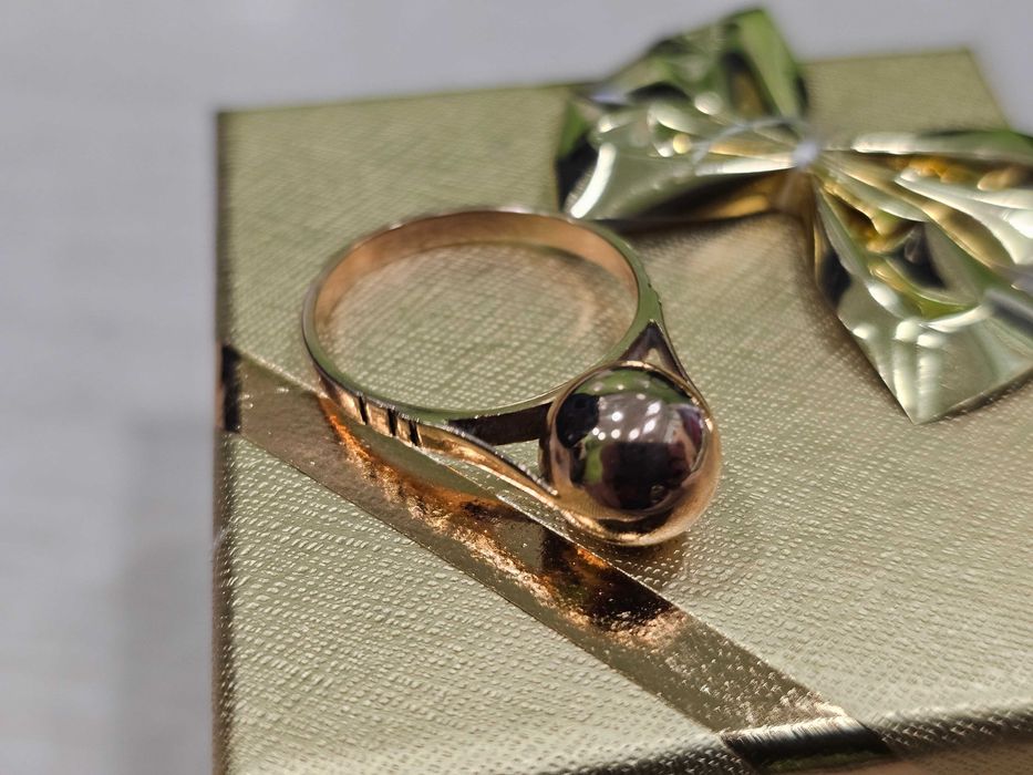 ZŁOTY PIERŚCIONEK kulka gładka PR 585