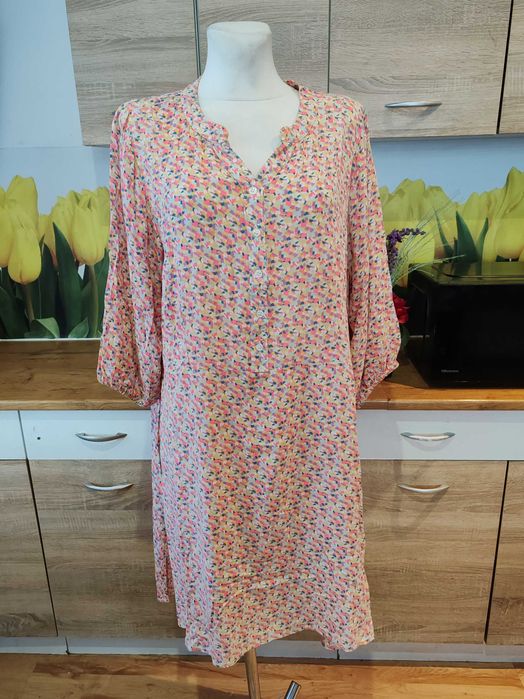 Piękna wygodna sukienka midi Ofelia rozmiar ok 46/48 wiskoza