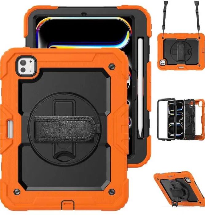 Etui do iPad Pro 12.9 Obrotowe 360 z Uchwytem i Podstawką Pomarańczowe