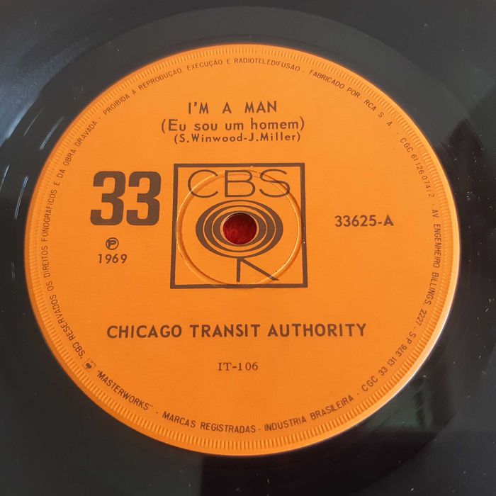 Disco Vinil Single Chicago Transit Authority - I'm a Man / Questions 67 and 68