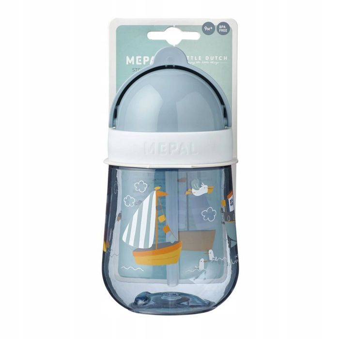 kubek bidon ze słomką 300 ml mepal little dutch niebieski