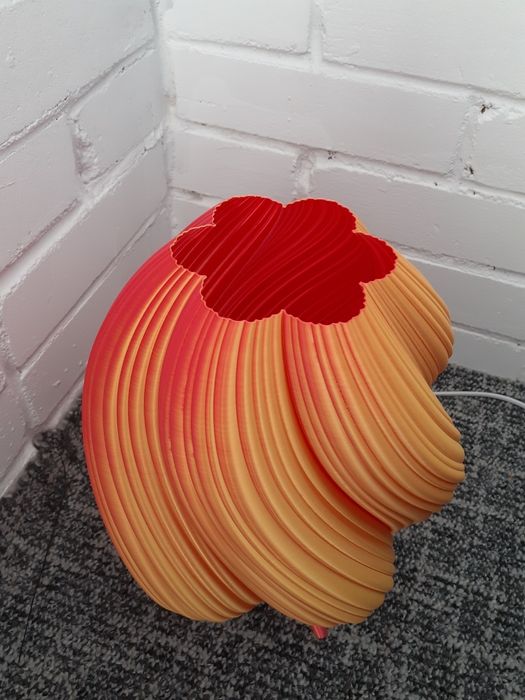 Настільна лампа нічник 30 см червоно-золота з лампою та шнуром