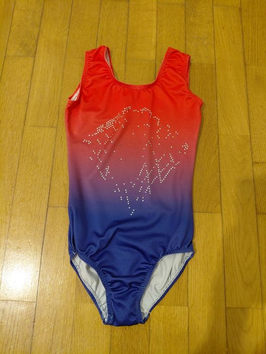 Maillot / Body de Ginástica e Patinagem Artística Degradé Rosa e Azul 6 Anos