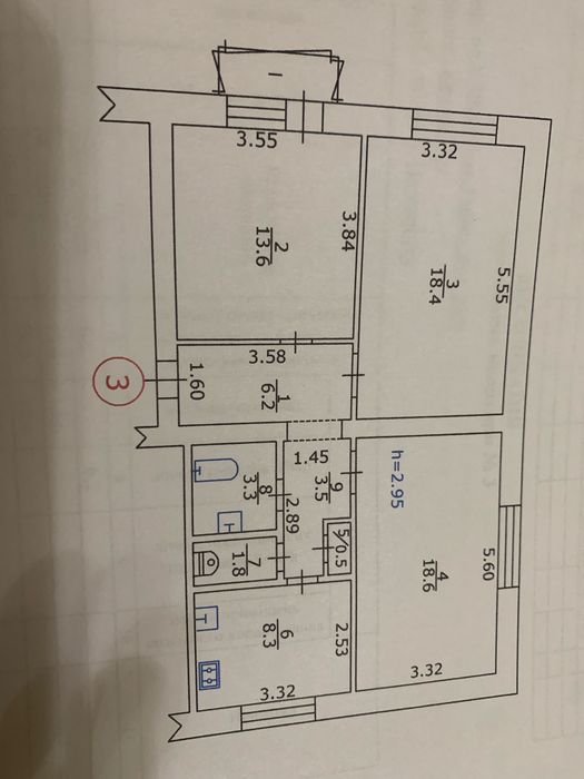 Продаж 3-х кімнатної квартири, район центрального ринку, під ремонт