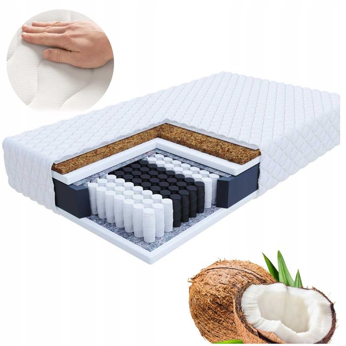 NOWY ! Materac kieszeniowy wys. 24cm 90 x 200 z KOKOSEM Inne wymiary!