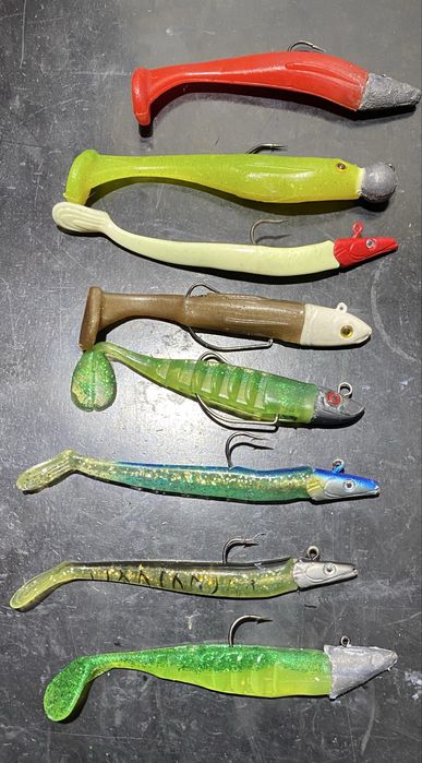 Conjunto 16 vinis/amostras para pesca de spinnig