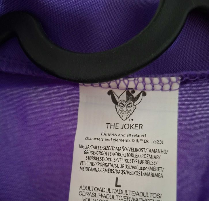 Kostium Jokera garnitur oryginalny DC Comics płaszcz kamizelka spodnie L