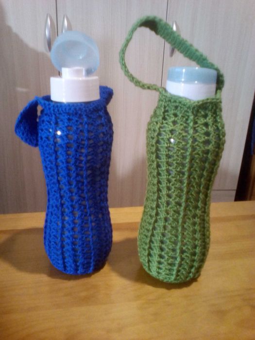 Bolsa porta garrafas em crochet