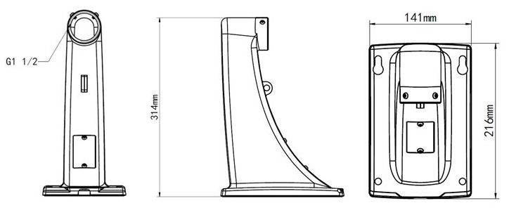Uchwyt Ścienny BCS-P-U51 Do Montażu Kamer Szybkoobrotowych typu PTZ