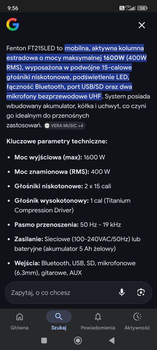 Sprzedam głośnik fenton ft 215 LED