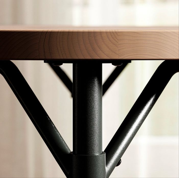 Mesa redonda Ikea GROTAN castanha e preta