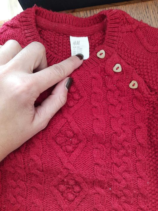 Pięć zimowych sweterków 80 dziewczynka  firmowe