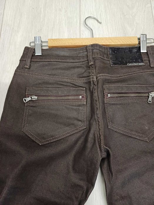 dzinsy damskie brąz Calvin Klein