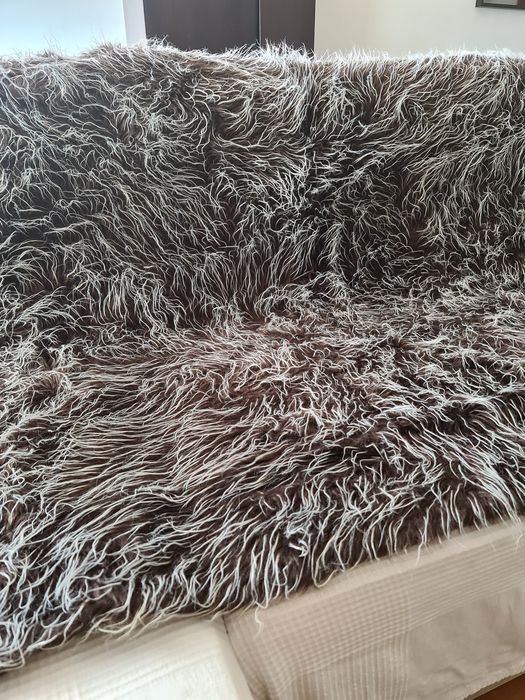 Coberta de pelo matizado e camurça 200x160cm