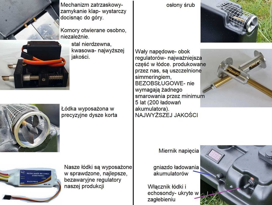 duża ŁÓDKA ZANĘTOWA M1 60cm z LBT-1 GPS + Echosonda