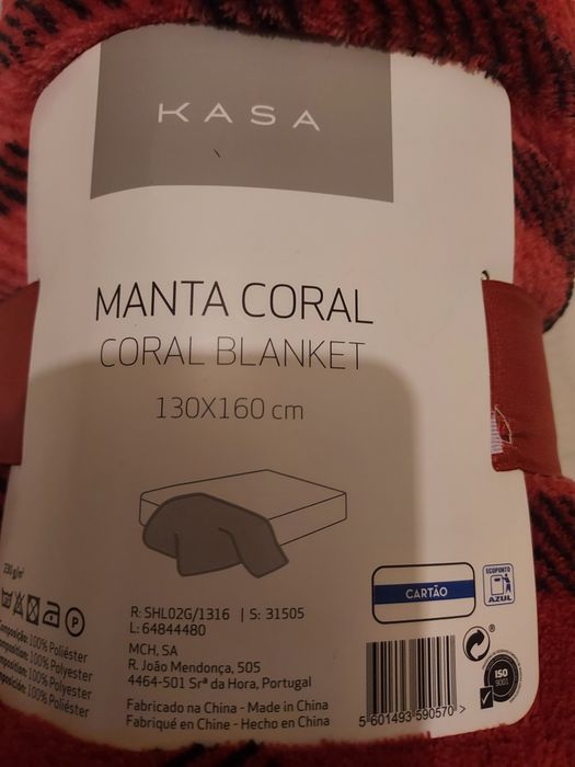 Manta coral kasa 1,30 × 1,60