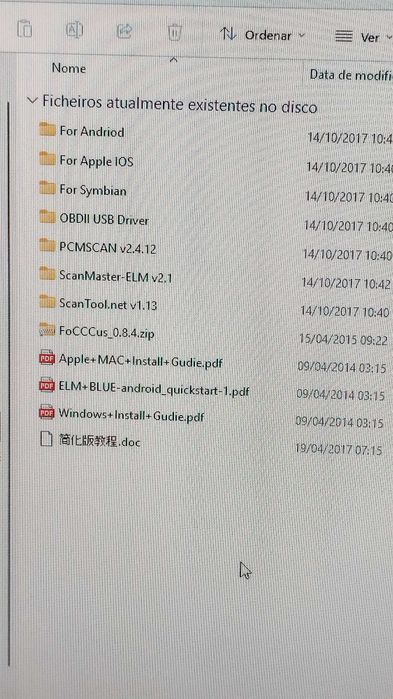 OBD2 leitor usb + cd com programas para pc e smartphone