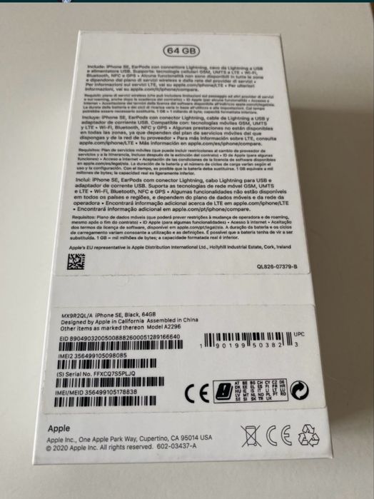 Iphone SE 2020 black novo