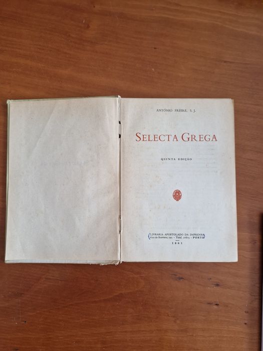 Livro didático "Selecta Grega", A. Freire, S. J.