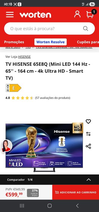 Tv hisense 65E8Q